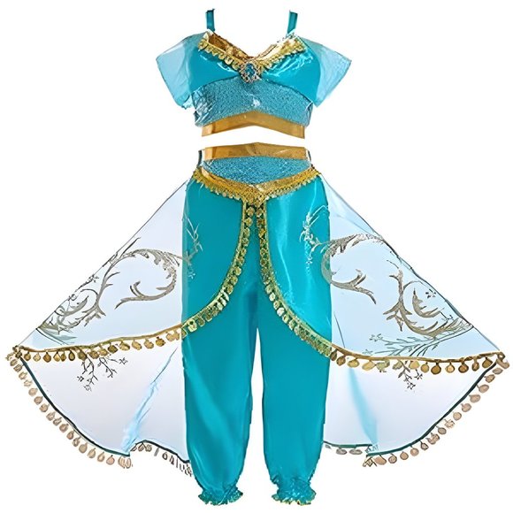 Arabian Princess Costume with Headband Accessories - Halloween Cosplay Outfit - Picture 1 of 6